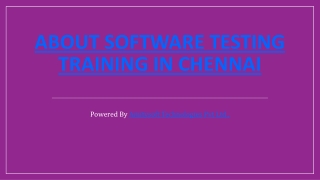 Best Software testing training in Chennai