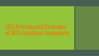 SEO Comapany Singapore Packages and pricing