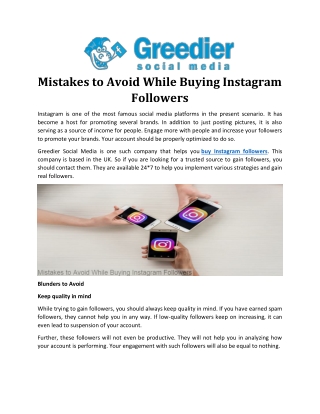 Mistakes to Avoid While Buying Instagram Followers