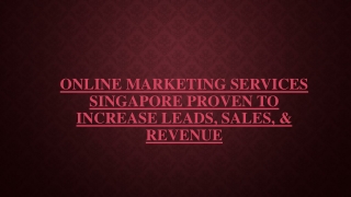 Online Marketing Services Singapore to progress your business