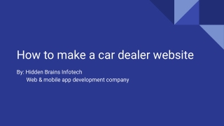 How to make a car dealer website