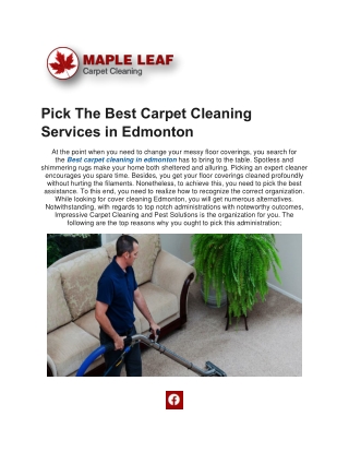 Best Carpet Cleaning Edmonton | Maple Leaf Carpet Cleaning