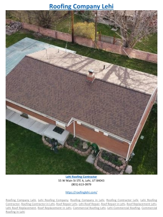 Roofing Company Lehi