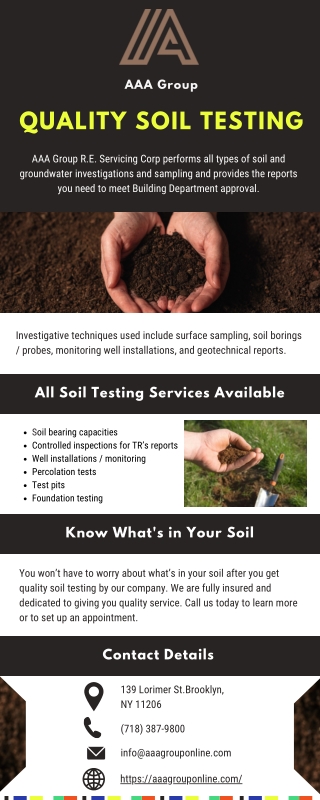 AAA Group Brooklyn | Soil Testing Company