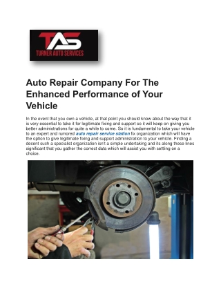 Best Auto mechanic near me | Turnerautoservice.com