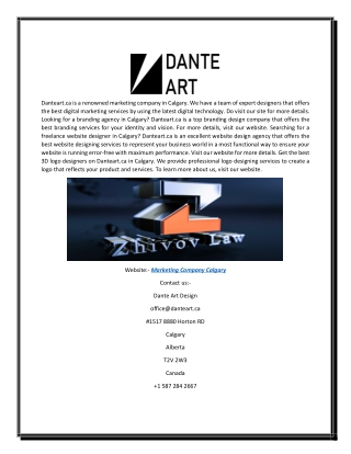 Marketing Company Calgary | Danteart.ca