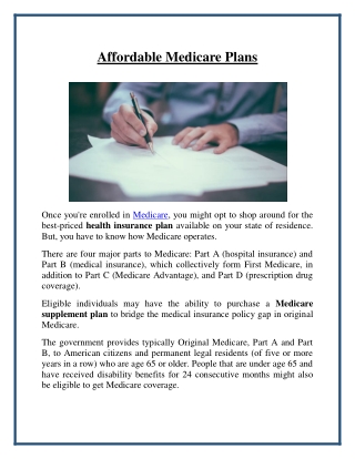 The Medicare Plan Finder