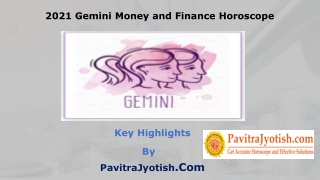 2021 Gemini Money and Finance Horoscope