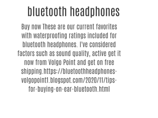 bluetooth headphones