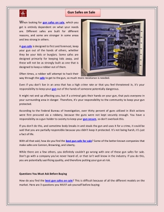 Gun safes on sale