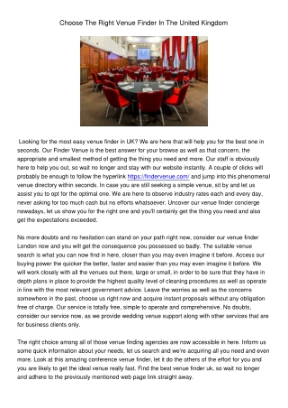 ChooseTheRightVenueFinderInTheUnitedKingdom