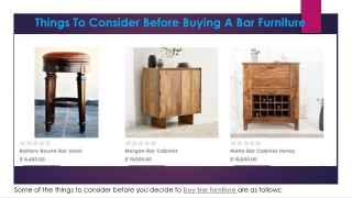 Things to Consider before Buying A bar Furniture