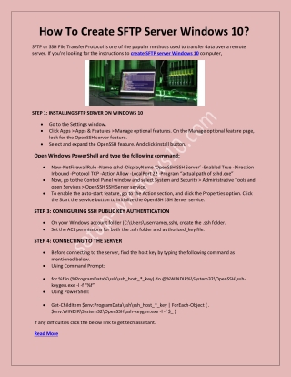 How To Create SFTP Server Windows 10 PC?