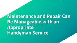 Maintenance and Repair Service by Roy the Handyman Guy