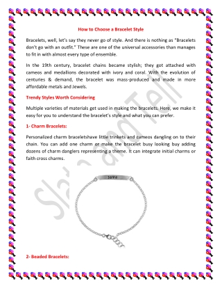 How to Choose a Bracelet Style