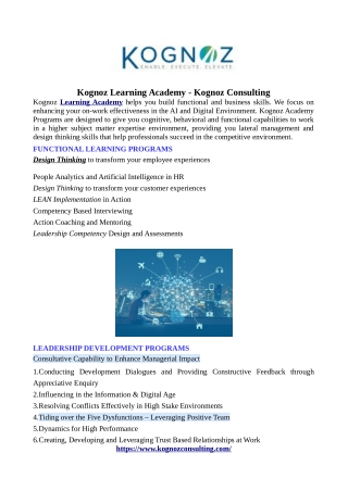 Kognoz Learning Academy - Kognoz Consulting