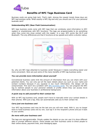 Benefits of NFC Tags Business Card