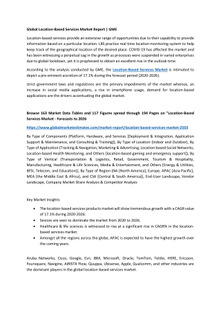 Location Based Services Market Size - Forecasts to 2026
