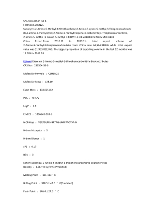 Echemi Chemical 2-Amino-5-methyl-3-thiophenecarbonitrile Basic Attributes