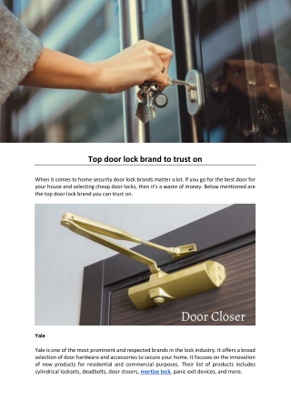 Top door lock brand to trust on