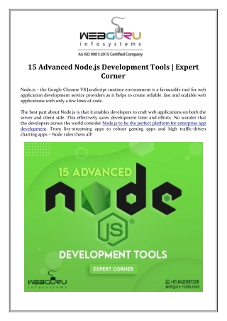 15 Advanced Node.js Development Tools | Expert Corner