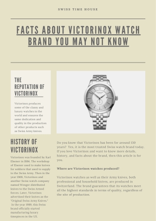 Facts about Victorinox Watch Brand You May Not Know