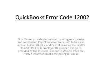 Ways to Fix QuickBooks error code 12002