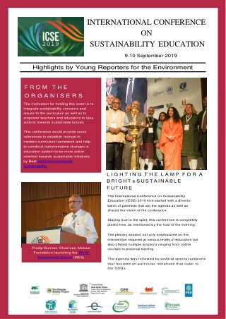 Mobius Foundation INTERNATIONAL CONFERENCE ON SUSTAINABILITY EDUCATION
