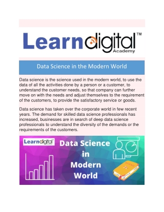 Data Science in the Modern World