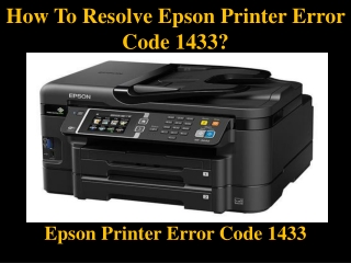 How to Resolve Epson Printer Error Code 1433?