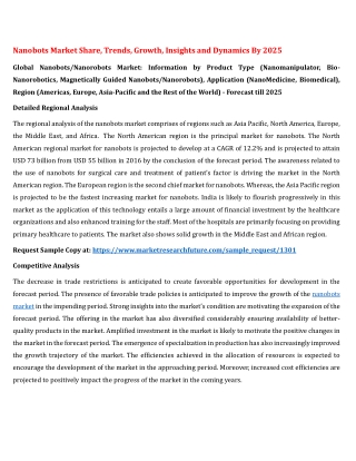 Nanobots Market Share, Trends, Growth, Insights and Dynamics By 2025