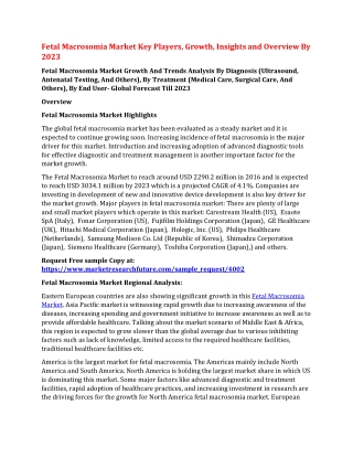 Fetal Macrosomia Market Key Players, Growth, Insights and Overview By 2023
