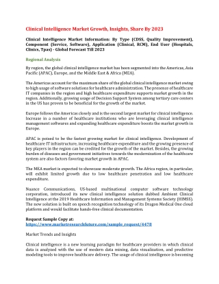 Clinical Intelligence Market Growth, Insights, Share By 2023