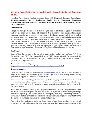 Meralgia Paresthetica Market and Growth, Share, Insights and Dynamics By 2023