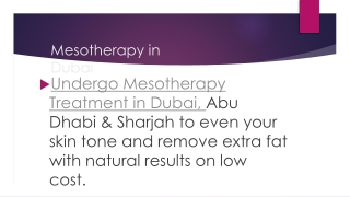 Mesotherapy in Dubai