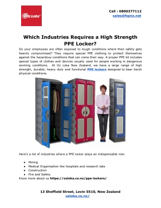 Which Industries Requires a High Strength PPE Locker