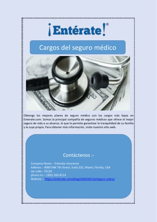 Cargos del seguro médico