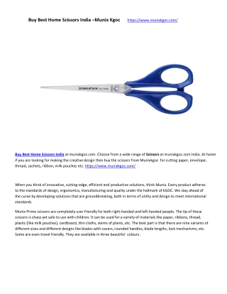 Buy Best Home Scissors India –Munix Kgoc