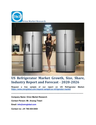 US Refrigerator Market Growth, Size, Share, Industry Report and Forecast - 2020-2026