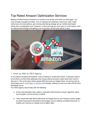 Top Rated Amazon Optimization Services