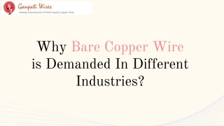 Why Bare Copper Wire  is Demanded In Different Industries?