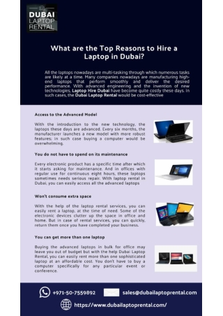 What are the Top Reasons to Hire a Laptop in Dubai?