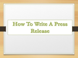 Learn what is the right structure of writing a press release from Press release power.