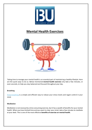 Mental Health Exercises