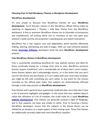 Choosing Free Vs Paid Wordpress Themes in Wordpress Development