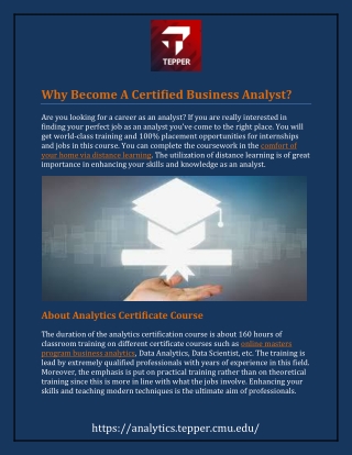 Why Become A Certified Business Analyst?