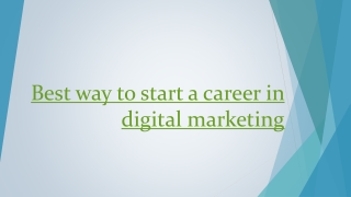 Digital Marketing Career best ways to Start