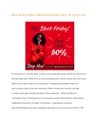 BEST BLACK FRIDAY WEAVES HAIR SALE 2020: UP TO 50% OFF