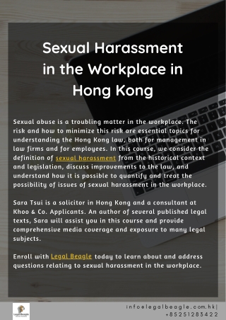 Sexual Harassment in the Workplace in Hong Kong