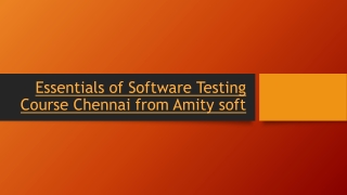 Learn Software testing from AmitySoft Software Training institute Chennai
